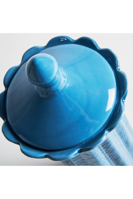   Blue Ceramic Leaves Vase L | Oroa.com