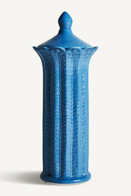   Blue Ceramic Leaves Vase L | Oroa.com