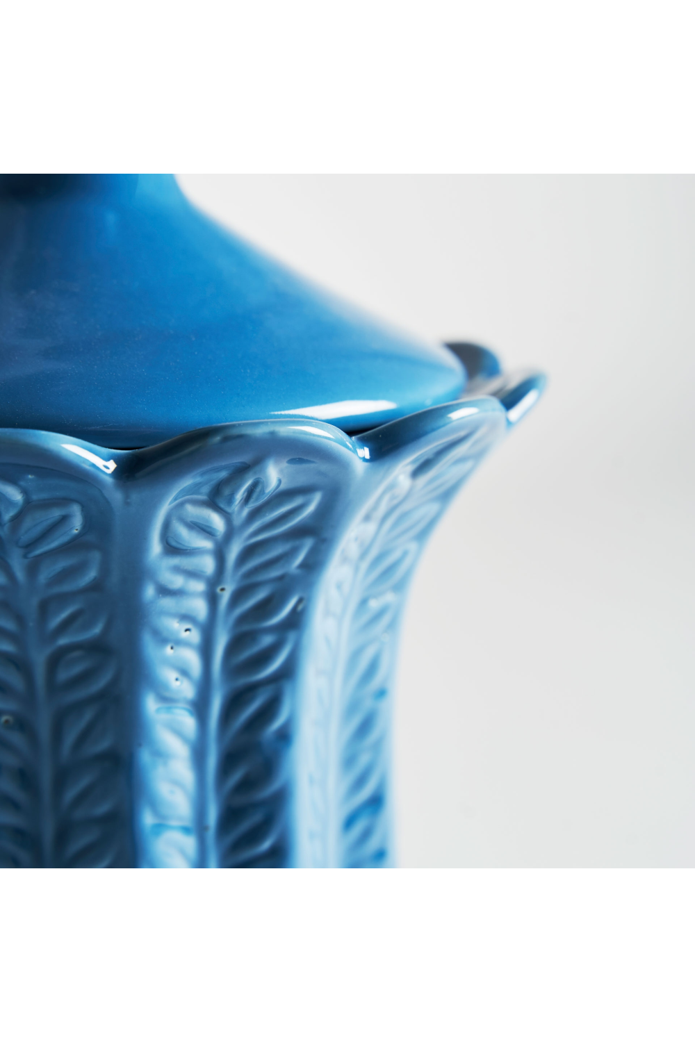   Blue Ceramic Leaves Vase L | Oroa.com