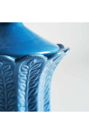   Blue Ceramic Leaves Vase L | Oroa.com
