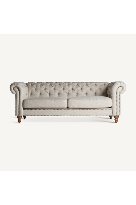   Gray Velvet Chesterfield Sofa | Oroa.com