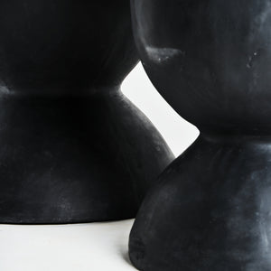   Modern European furniture - Black Terracotta Hourglass Planters (2) - www.oroa.com | Oroa.com