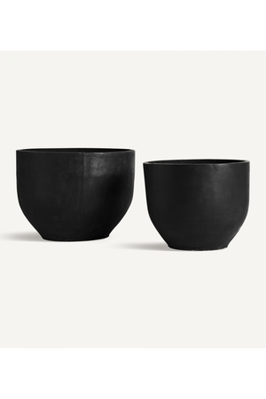   Black Terracotta Planters (2) | Oroa.com