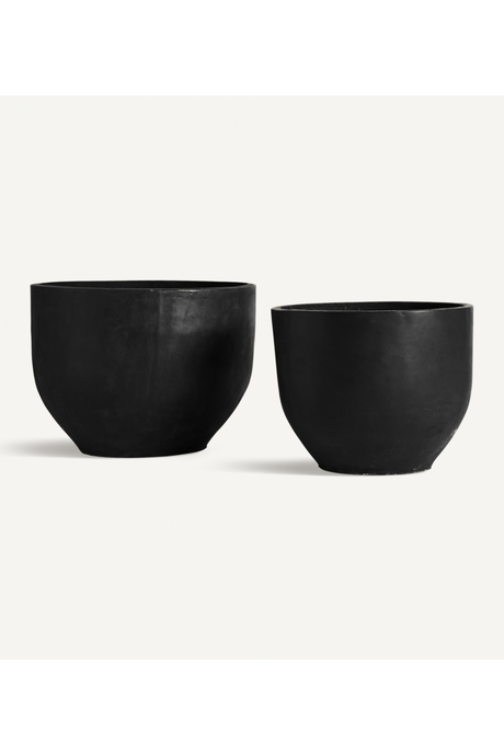   Black Terracotta Planters (2) | Oroa.com