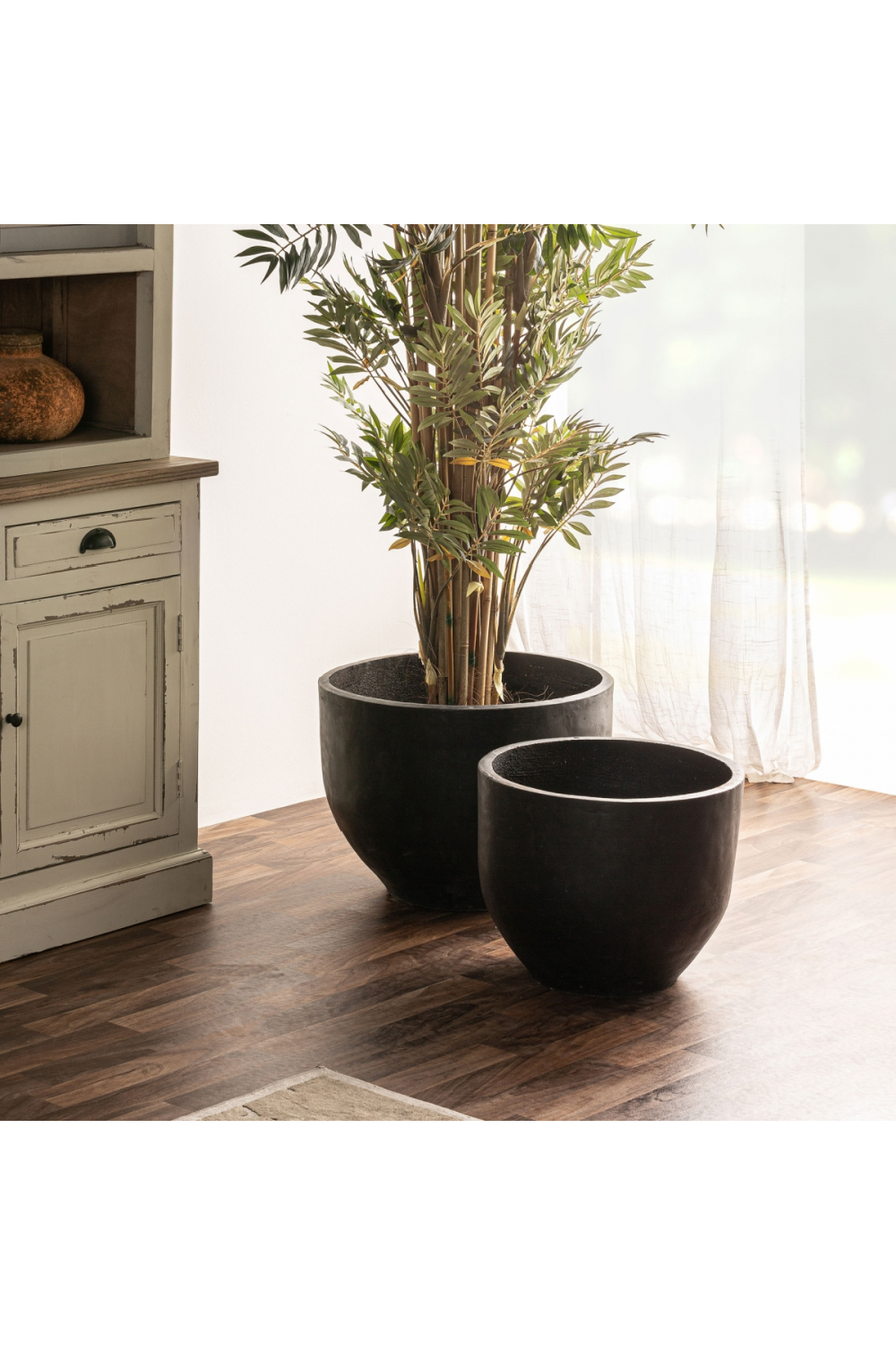   Black Terracotta Planters (2) | Oroa.com