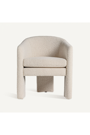   White Bouclé 3-Legged Armchair | Oroa.com