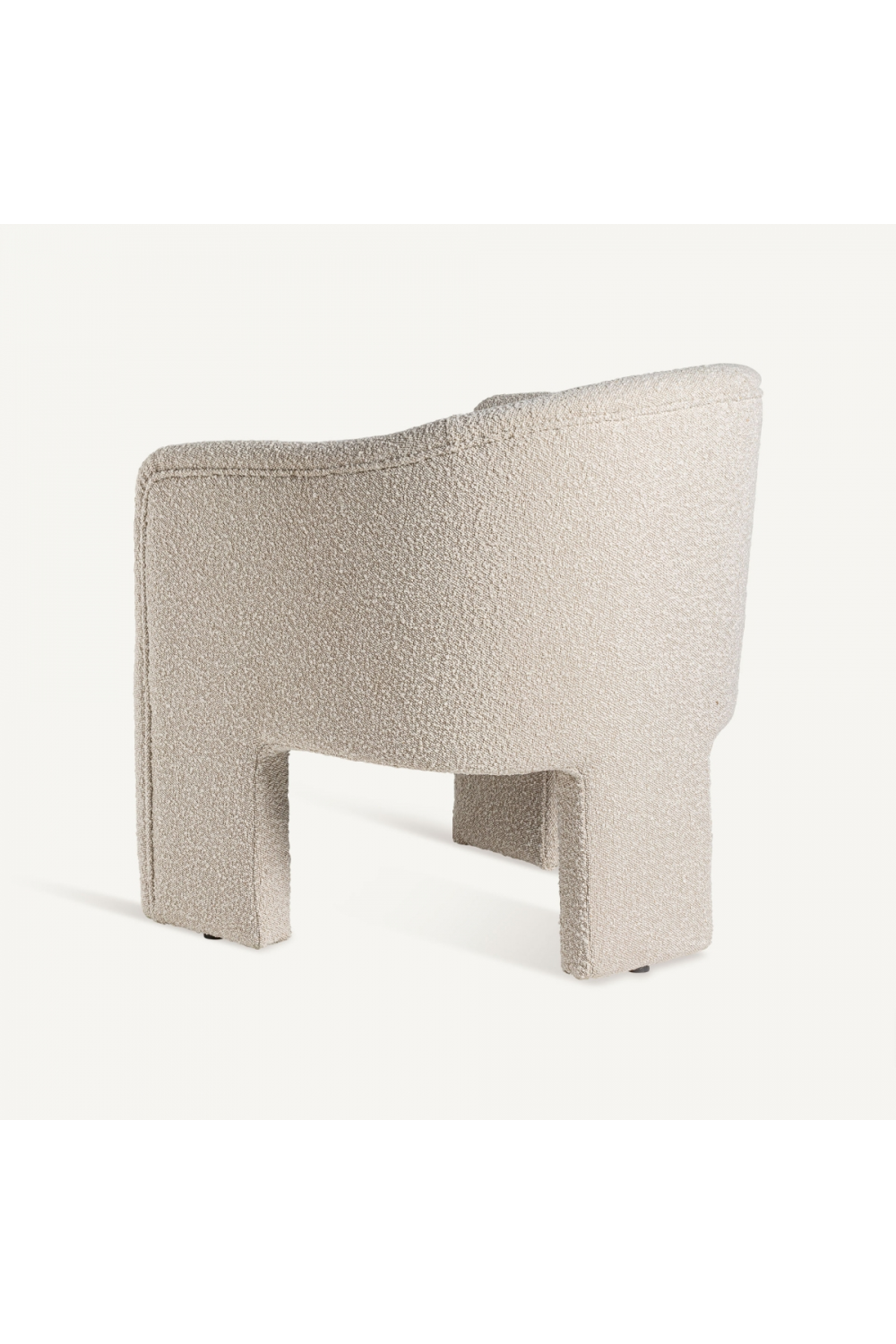   White Bouclé 3-Legged Armchair | Oroa.com