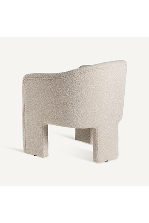   White Bouclé 3-Legged Armchair | Oroa.com