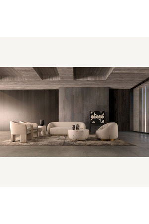  White Bouclé 3-Legged Armchair | Oroa.com