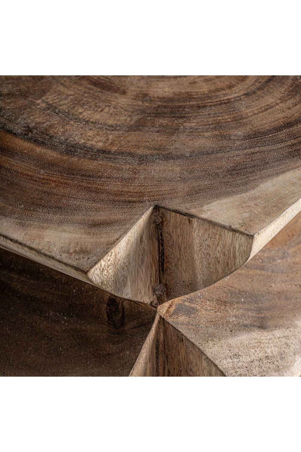   Carved Suar Wood Side Table | Oroa.com