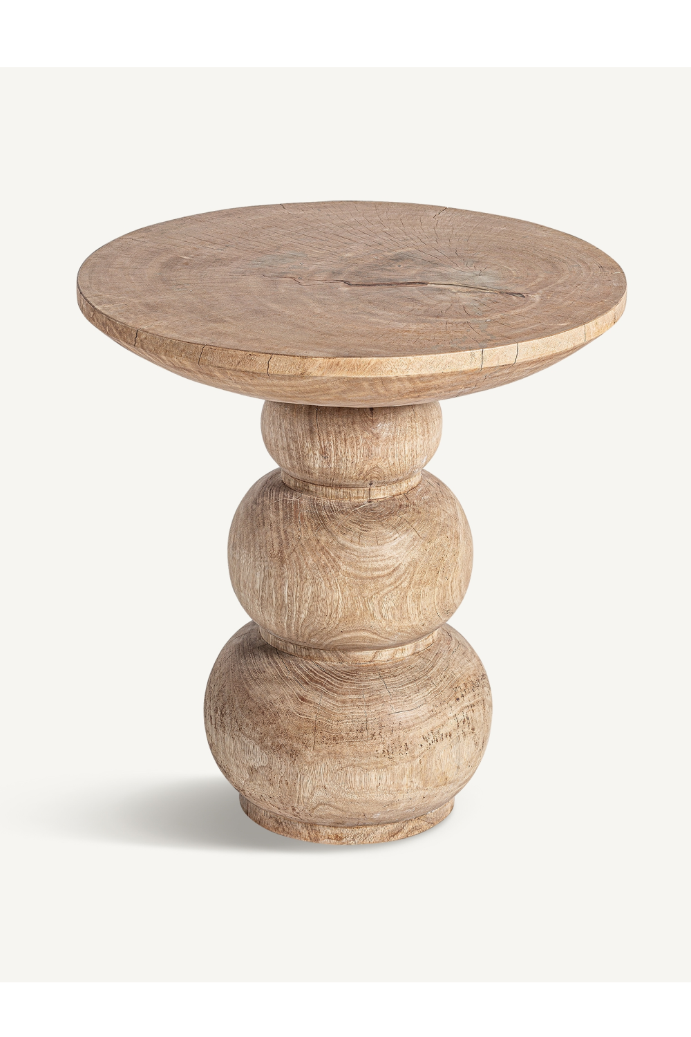   Mango Wood Round Side Table | Oroa.com