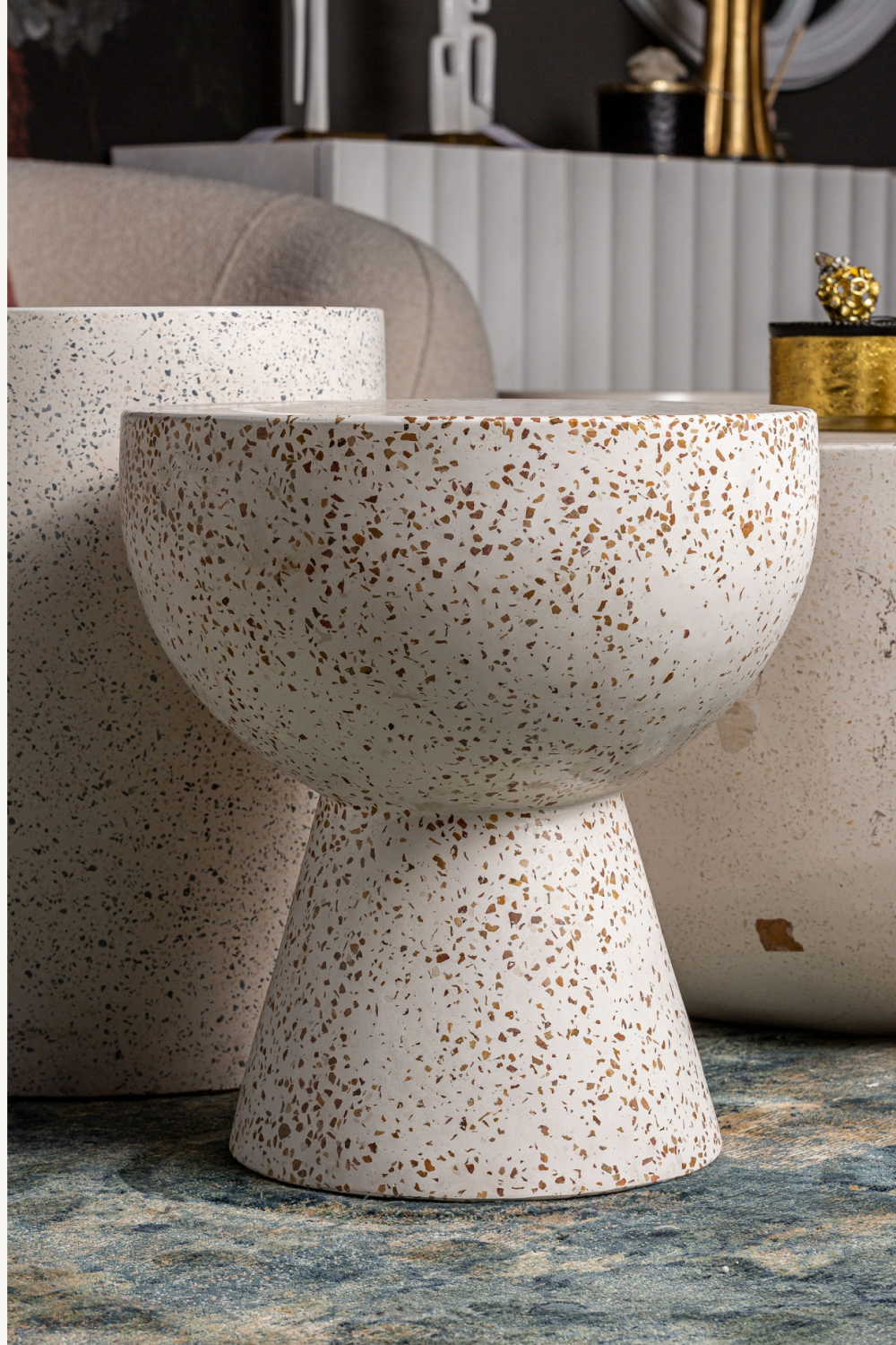   Speckled White Terrazzo Side Table | Oroa.com
