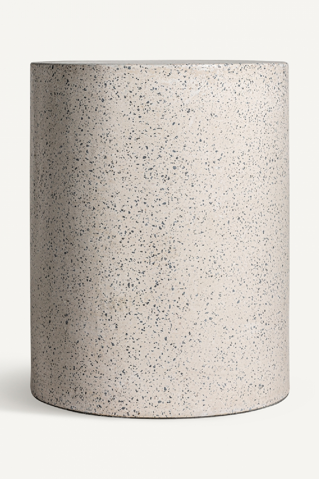 White Terrazzo Cylindrical Side Table | Vical Home Albenga | Oroa.com