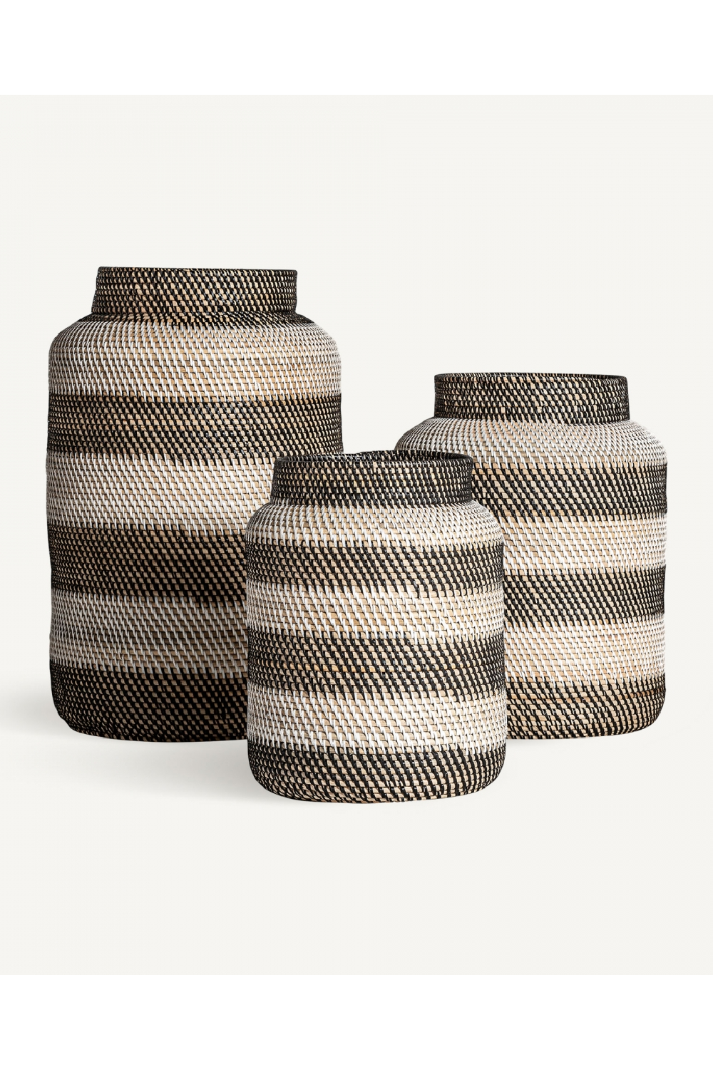   Striped Rattan Vase Set (3) | Oroa.com