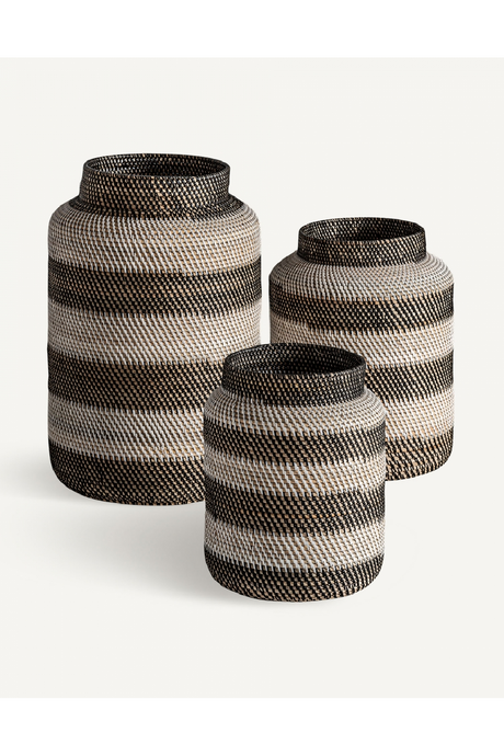   Striped Rattan Vase Set (3) | Oroa.com