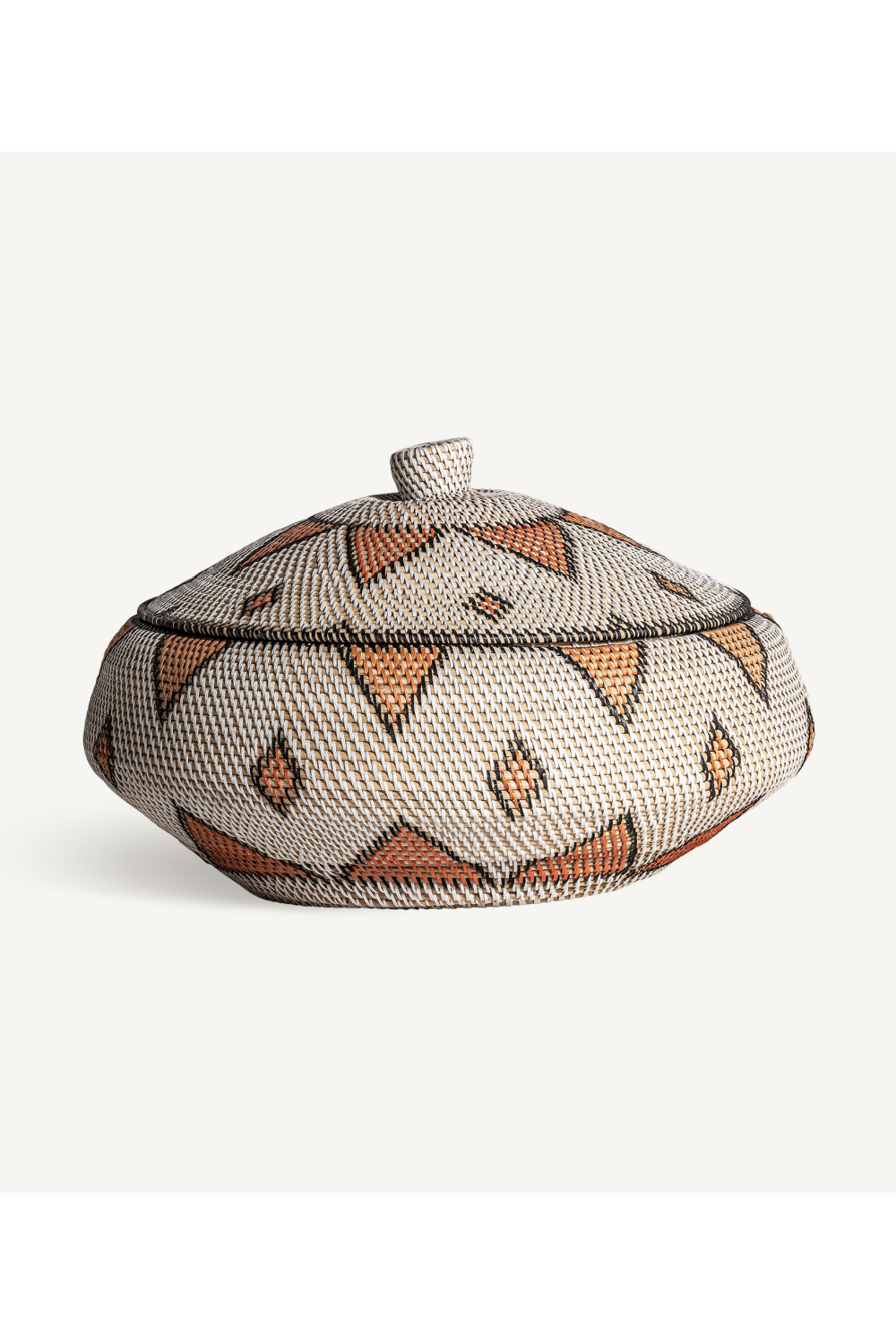   Patterned Rattan Lidded Vase | Oroa.com