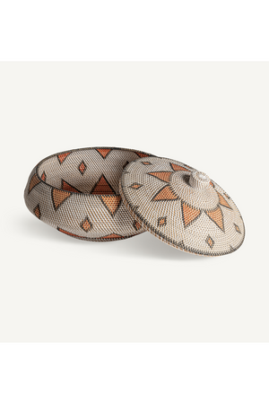   Patterned Rattan Lidded Vase | Oroa.com