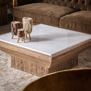   Modern European furniture - White Marble Top Coffee Table - www.oroa.com | Oroa.com