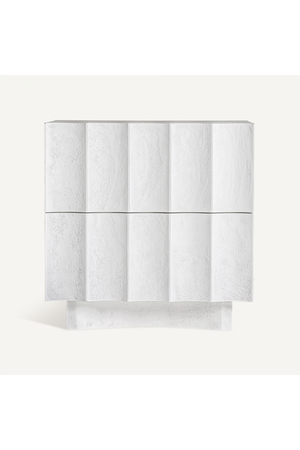   White Fluted 2-Drawer Nightstand | Oroa.com