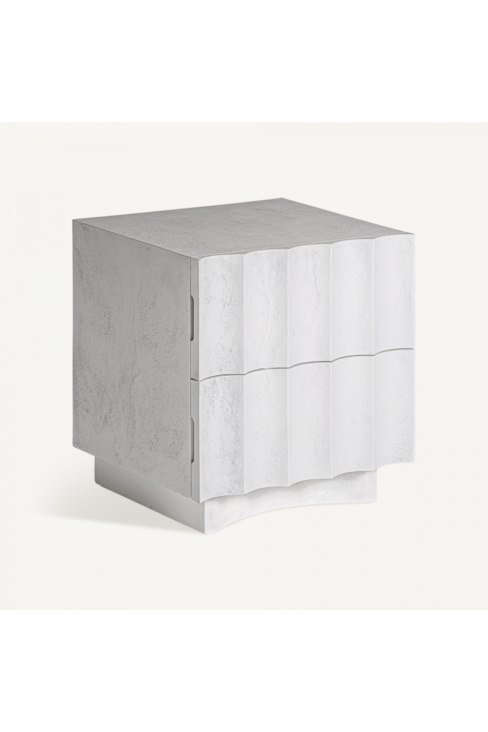   White Fluted 2-Drawer Nightstand | Oroa.com