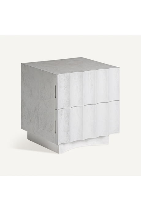   White Fluted 2-Drawer Nightstand | Oroa.com