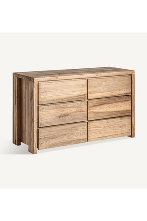   Natural Teak 6-Drawer Chest | Oroa.com
