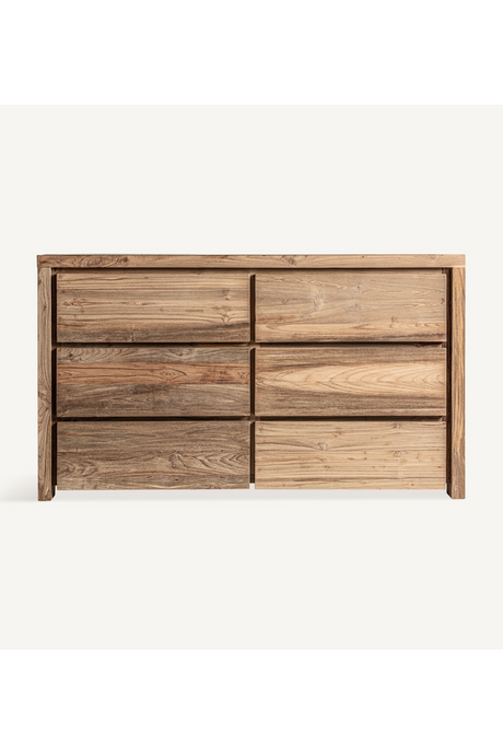   Natural Teak 6-Drawer Chest | Oroa.com