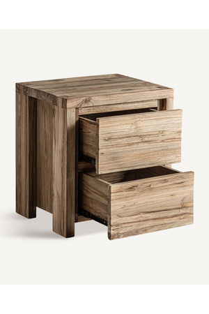   Teak 2-Drawer Nightstand | Oroa.com