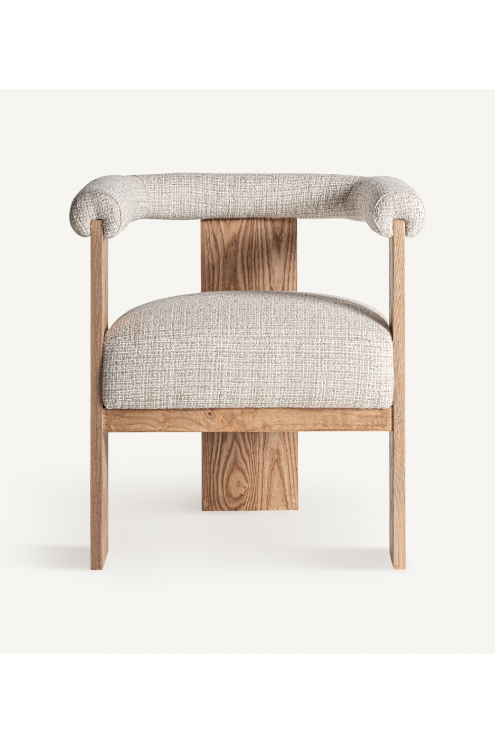   Natural Oak Curved Accent Chair | Oroa.com