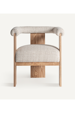  Natural Oak Curved Accent Chair | Oroa.com
