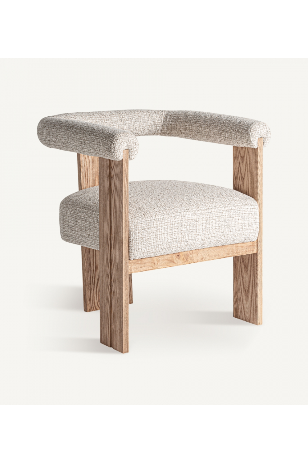   Natural Oak Curved Accent Chair | Oroa.com