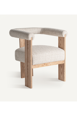   Natural Oak Curved Accent Chair | Oroa.com