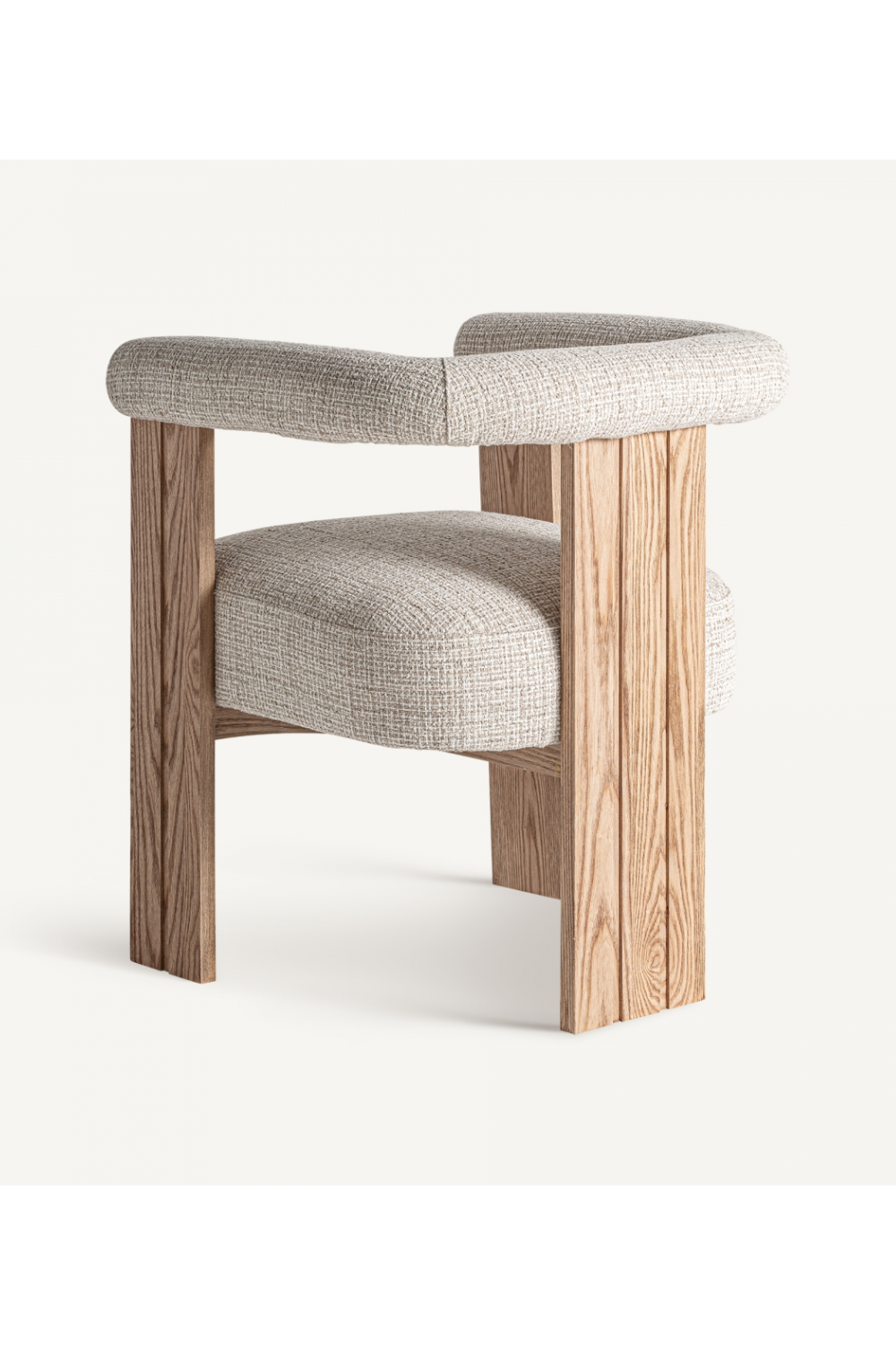   Natural Oak Curved Accent Chair | Oroa.com