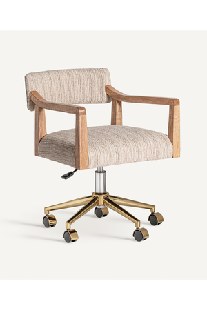   Oak Wood Swivel Desk Chair | Oroa.com