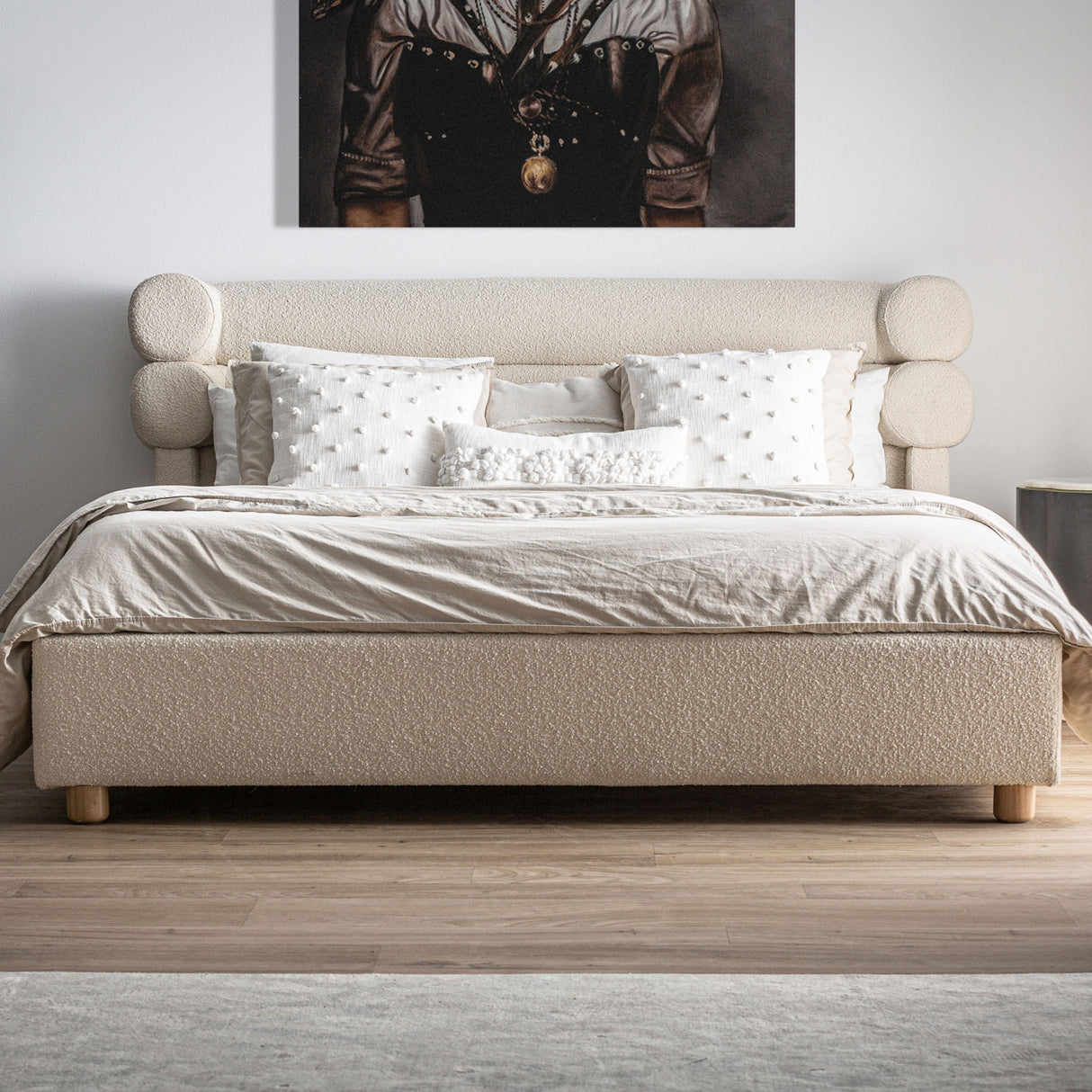   White Boucle Bed | Oroa.com
