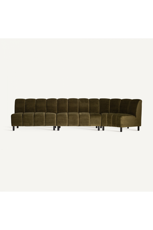   Green Velvet Corner Sofa | Oroa.com
