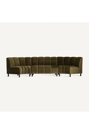   Green Velvet Corner Sofa | Oroa.com