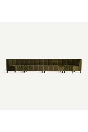   Green Velvet Corner Sofa | Oroa.com