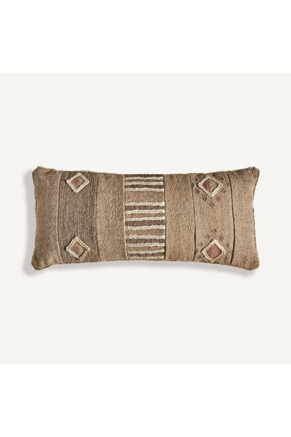   Brown Jute Rectangular Cushion | Oroa.com
