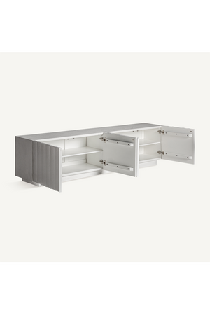   White Fluted 4-Door Media Unit | Oroa.com