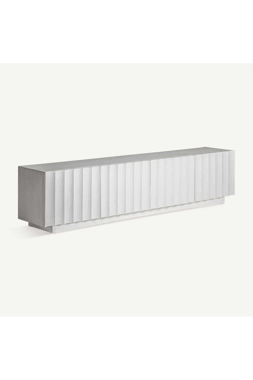   White Fluted 4-Door Media Unit | Oroa.com