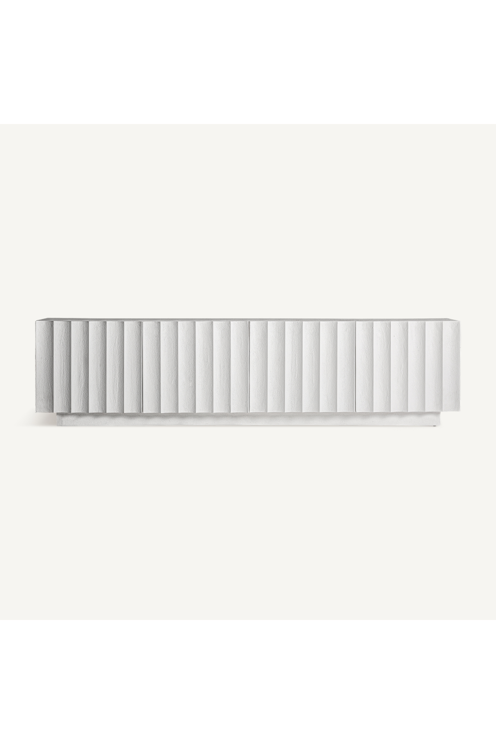   White Fluted 4-Door Media Unit | Oroa.com