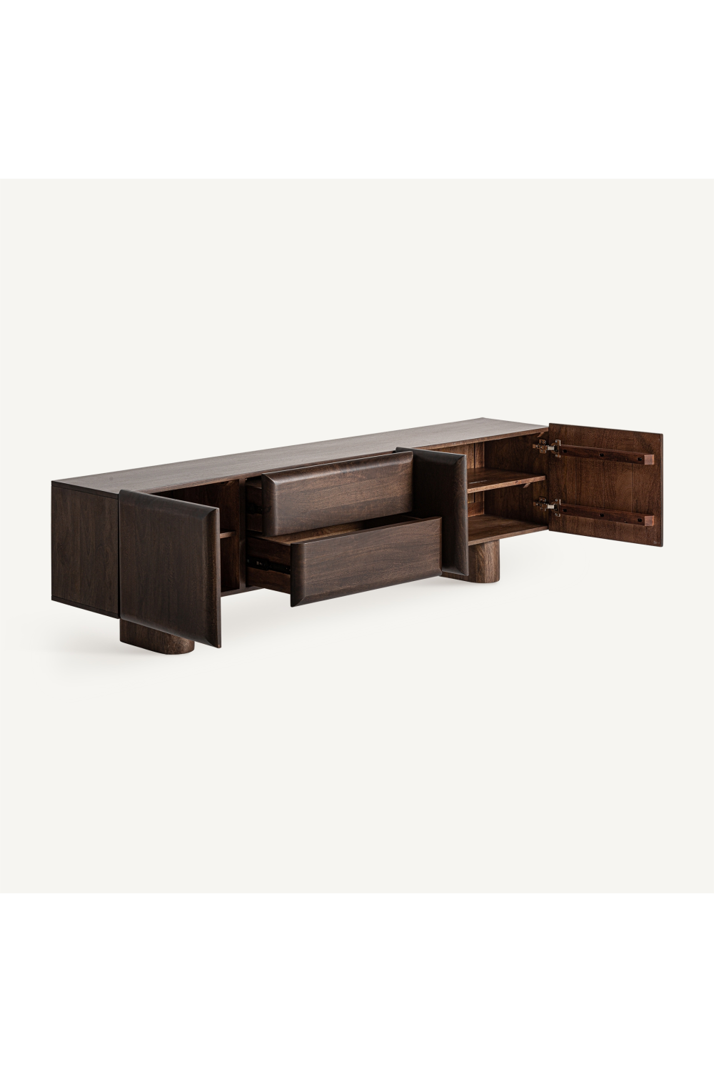   Mango Wood 3-Door Media Unit | Oroa.com