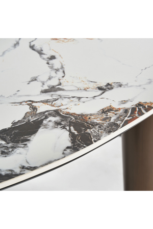   White Oval Marble Dining Table | Oroa.com