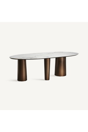   White Oval Marble Dining Table | Oroa.com