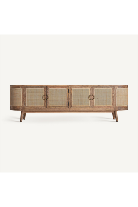   4-Door Wicker Media Unit | Oroa.com