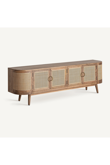   4-Door Wicker Media Unit | Oroa.com