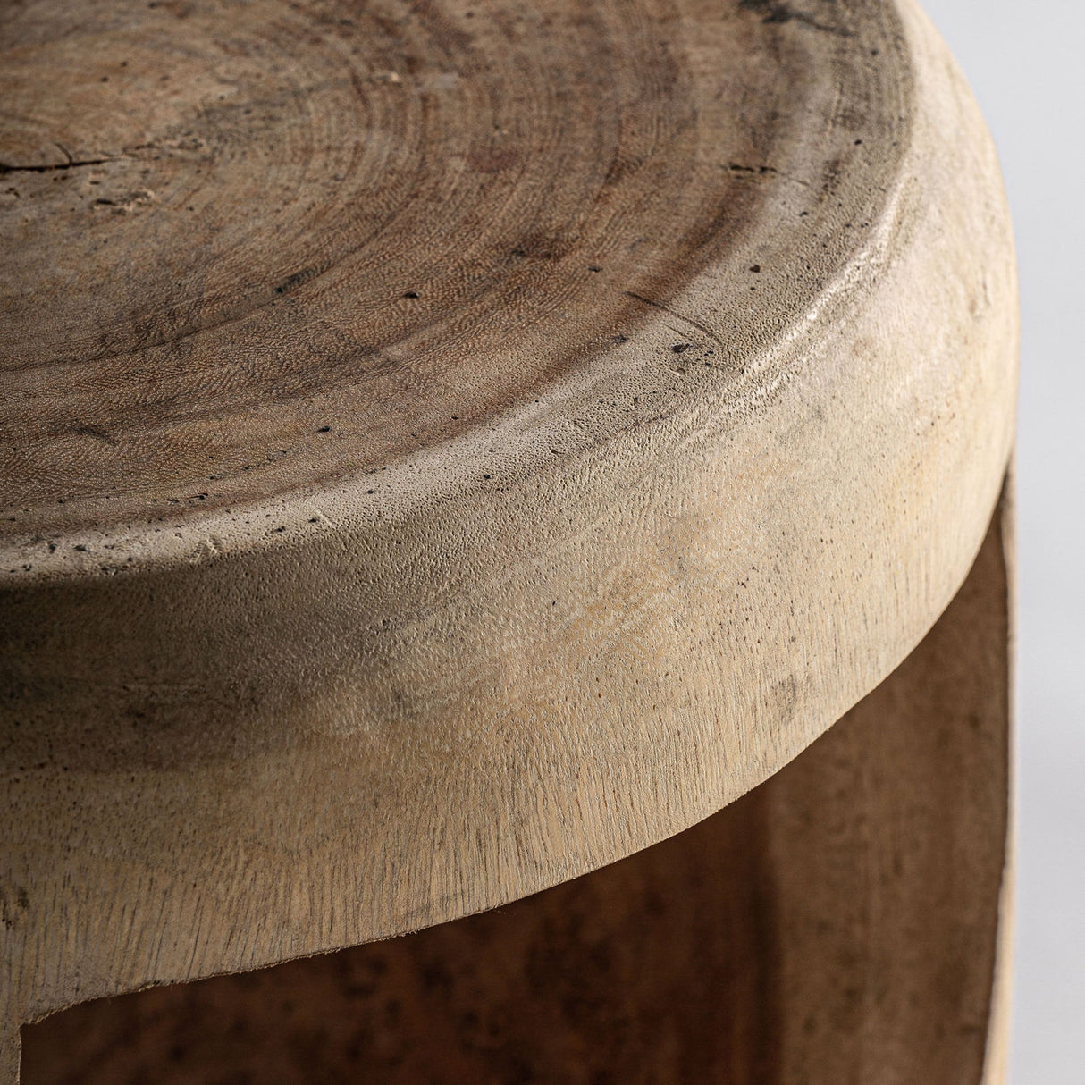   Carved Suar Wood Side Table | Oroa.com
