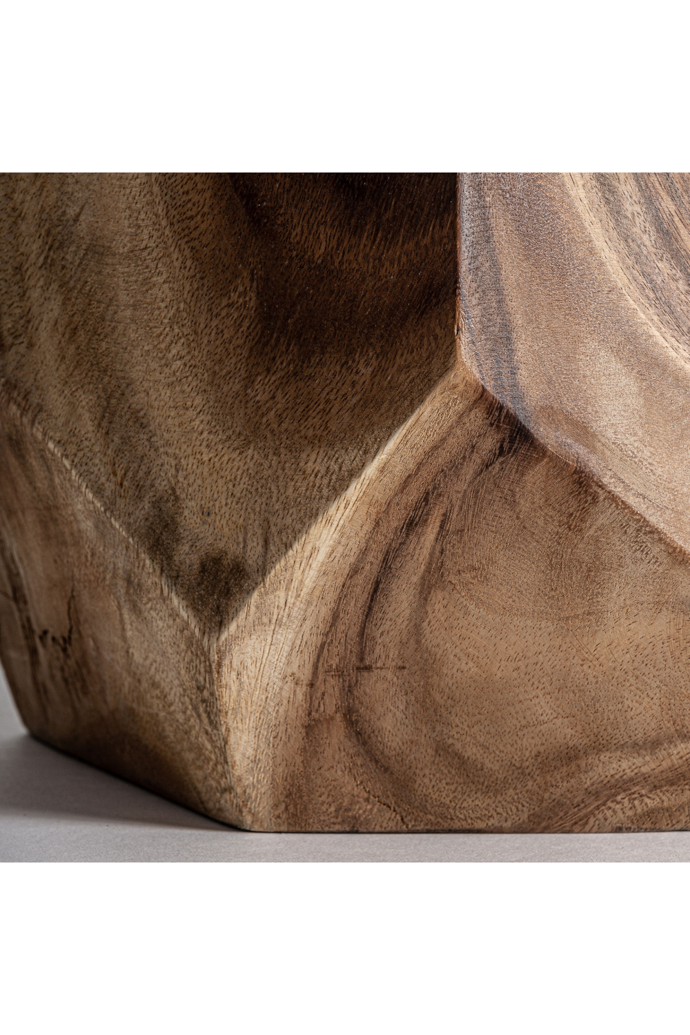   Faceted Suar Wood Side Table | Oroa.com