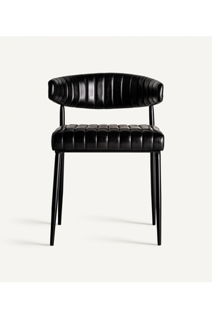   Black Leather Dining Chair (2) | Oroa.com